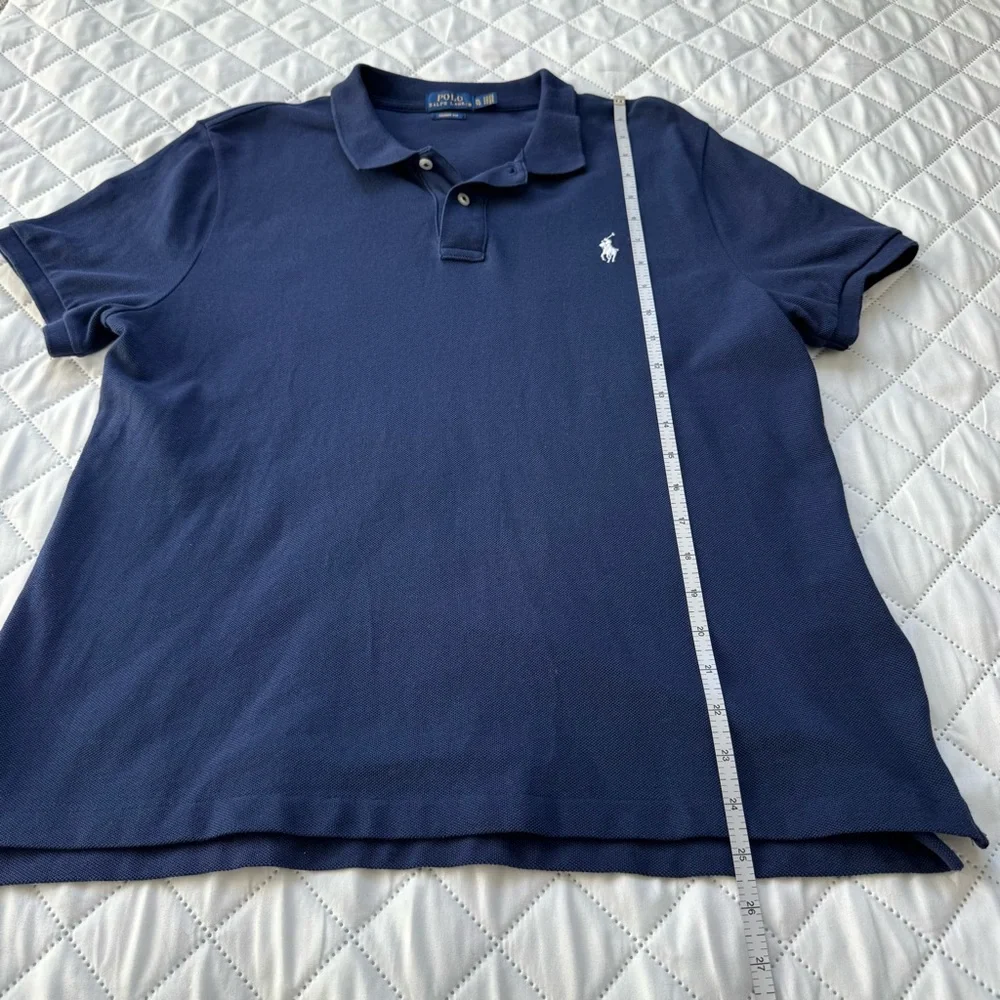 Polo Ralph Lauren Men’s Navy Polo Shirt XL Skinny Fit Cotton Pony Classic Preppy